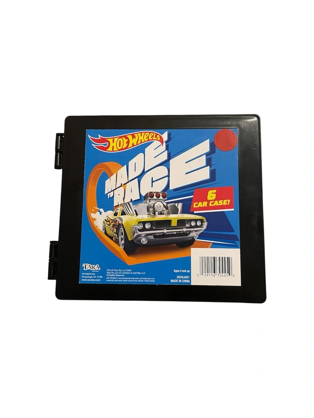 Hot Wheels die-cast cars still sealed in original packaging with 6 car case